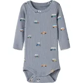 Name it Barboteuse / body 'NBMOTTOMAN' camel / bleu-gris / blanc
