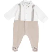 Chicco Barboteuse / body beige foncé / blanc
