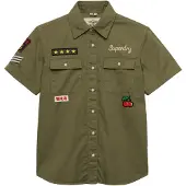 Superdry Chemisier beige / olive / noir