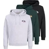 Jack & Jones Sweat-shirt 'JJAERO' gris clair / rouge / noir