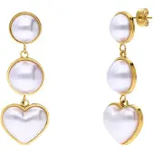 Lucardi Boucles d'oreilles 'Statement' or / blanc perle