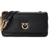 Pinko Love Bag agneau grainé noir, Love Birds, chaîne