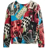 Desigual Sweat-shirt aqua / rouge / noir / blanc