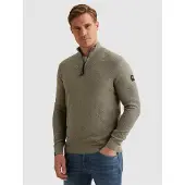 Vanguard Pull-over 'Pullover with half-zip and allover texture' vert clair