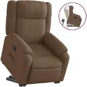 vidaXL Fauteuil relax avec releveur Marron Tissu