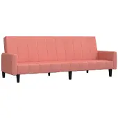 vidaXL Canapé-lit à 2 places rose velours