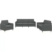 vidaXL Ensemble de canapés 3 pièces avec coussins Tissu gris foncé