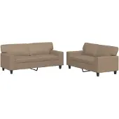 vidaXL Canapé 2 pièces cappuccino brun similicuir