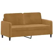 vidaXL Canapé 2 places marron 140 cm velours