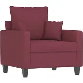 vidaXL Fauteuil vin rouge 60 cm Tissu
