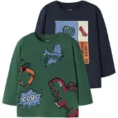 Name it T-Shirt 'NMMLUCIUS' bleu nuit / bleu clair / vert foncé / orange