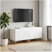 vidaXL : Meuble TV blanc en panneaux de particules