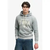 Superdry pour homme. M2014562A Sweat à capuche ESS gris (XL), Casuel, Coton