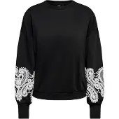 ONLY Sweat-shirt 'ONLBROOKE' noir / blanc