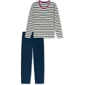 Schiesser Pyjama ' Casual Essentials ' crème / bleu foncé / blanc cassé