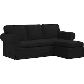vidaXL Canapé Noir 215 x 138 x 80 cm Mét¿¿