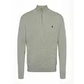 U.S. POLO ASSN. Pull-over ' UMRomeo Half-zip ' gris chiné