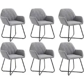 vidaXL Chaises de salle à manger 6 pcs. Tissu gris clair