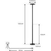 Arcchio Lampadaire , Frile, dimmable, Noir, Salon / séjour, Aluminium, Moderne