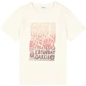 Garcia T-shirt beige / chocolat / rose clair / blanc cassé
