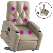 vidaXL Fauteuil de massage avec releveur Cappuccino-Brun Similicuir