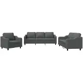 vidaXL Ensemble de canapés 3 pièces avec coussins Tissu gris foncé