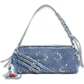 Desigual Sac bandoulière bleu denim / argent