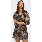 ONLY Robe 'ONLAlena' beige / marron châtaigne / noir