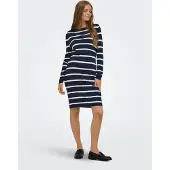 ONLY Maternity Robes en maille 'OLMFemi' bleu marine / blanc