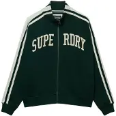 Superdry Veste de survêtement 'Athletic Essentials' crème / vert foncé
