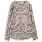 Tom Tailor Chemisier beige / marron / blanc cassé