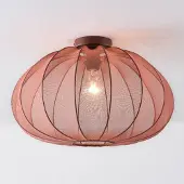 LumenXL Plafonnier Ecruva avec abat-jour en tissu rose terre