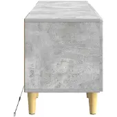 vidaXL Meuble TV LED gris béton, fabriqué en panneaux de particules