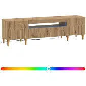 vidaXL Meuble TV LED ALKMAAR, imitation bois chêne artisanal