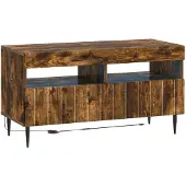 vidaXL Meuble TV LED en bois imitation chêne fumé