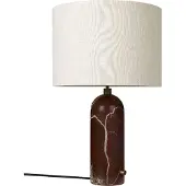 Gubi Gravity Lampe de Table Maroon marble | Canvas Shade | Large