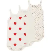 Petit Bateau Barboteuse / body rouge feu / blanc
