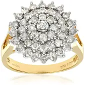 Diamant L'Eternel Bague 'Cluster-Ring aus 750 Gelbgold mit Diamant' or