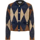 More & more Cardigan beige foncé / bleu marine / umbra