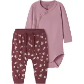 Name it Set 'NBFVULLA' olive / mauve / cyclamen / blanc