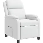 vidaXL Fauteuil , blanc, revêtement en similicuir