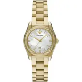 Emporio Armani Montre à affichage analogique or / blanc perle