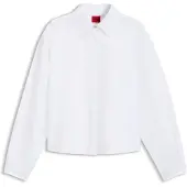 HUGO pour femme. 50572062 Chemisier Endeka blanc (36), Casuel, Coton, Manche longue