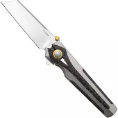 Kizer Cutlery Couteau pliant Staff S45VN, Light Gray Titanium & Carbon Fiber, Satin