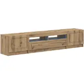 vidaXL Meuble TV LED, 5 pièces, bois composite imitation chêne artisanal