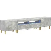 vidaXL , meuble TV LED, 5 pièces, gris béton, matériau de bois