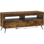 vidaXL Meuble TV LED en bois imitation chêne fumé