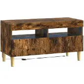vidaXL Meuble TV LED en bois imitation chêne fumé
