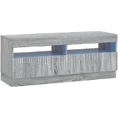 vidaXL Meuble TV LED Sonoma-gris, en panneaux de particules