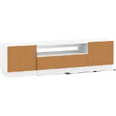 vidaXL Meuble TV LED blanc en panneaux de particules
